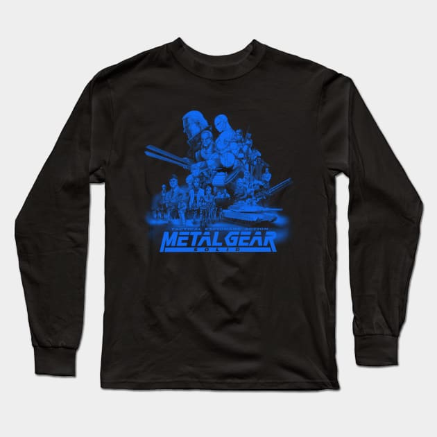 Metal Gear Solid (Blue Highlight Version) Long Sleeve T-Shirt by CoolDojoBro